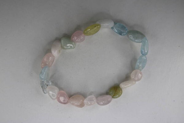 Doorzichtig/Gekleurde Pastel Natuurstenen - Armband