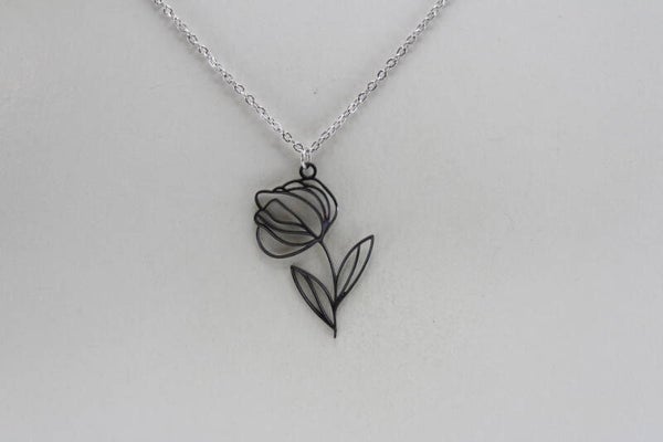 Tulp - Ketting Stainless Steel Natuur