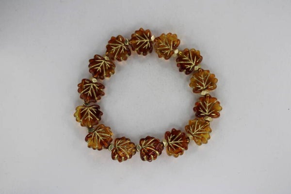 Mooie Goud/Gekleurde Kralen Met Patroon - Armband