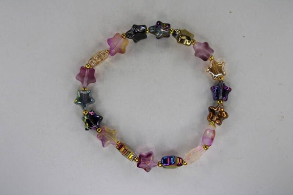 Goud/Gekleurde Sterretjes - Armband