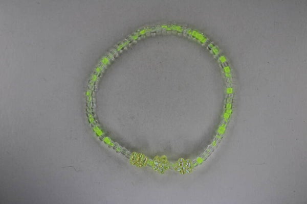 Neon/Doorzichtige Kraaltjes Met Bloemetjes Divers - Armband Kralen