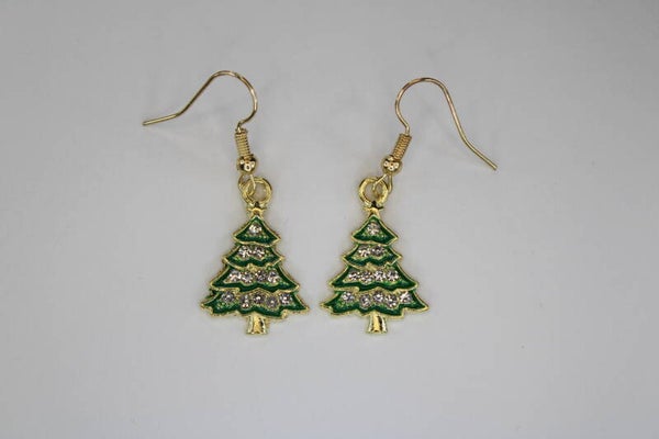 Kerstboom met diamantjes - Oorbellen Natuur