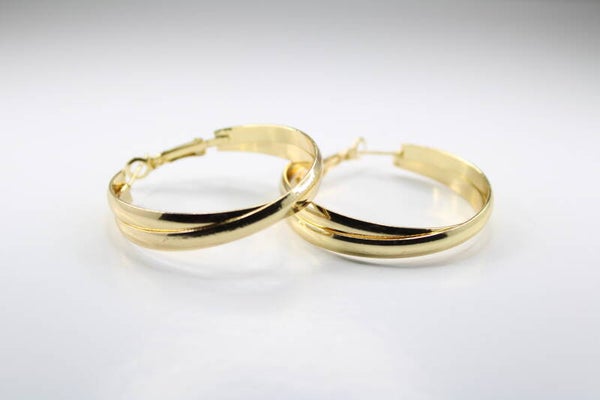 Twee Kruisende Hoops - Oorbellen