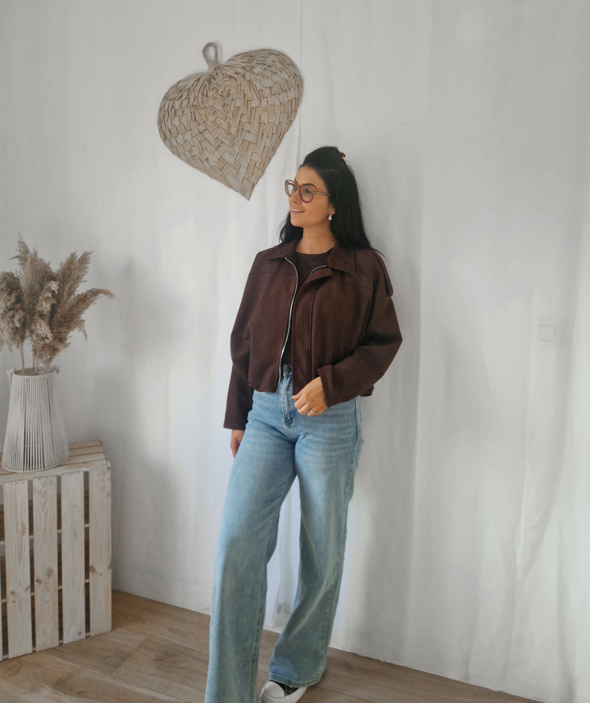 Suède oversized jas