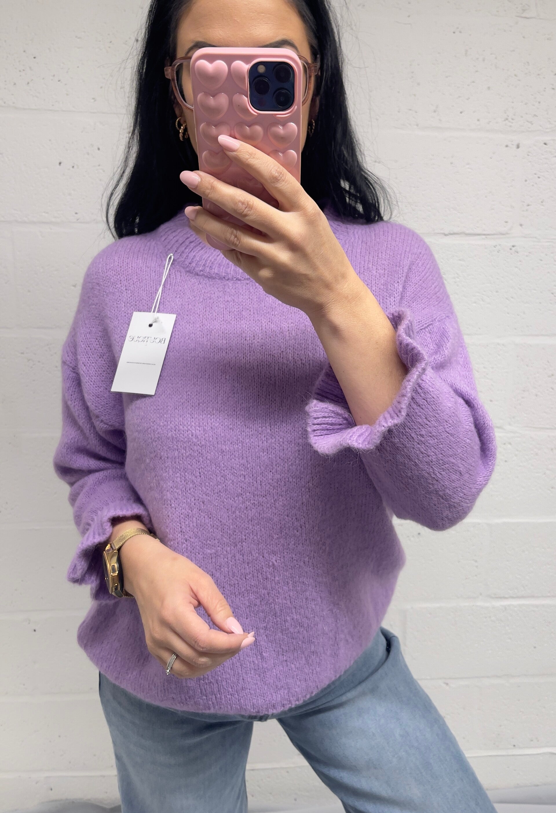 Mauve truitje met 3/4 mouw