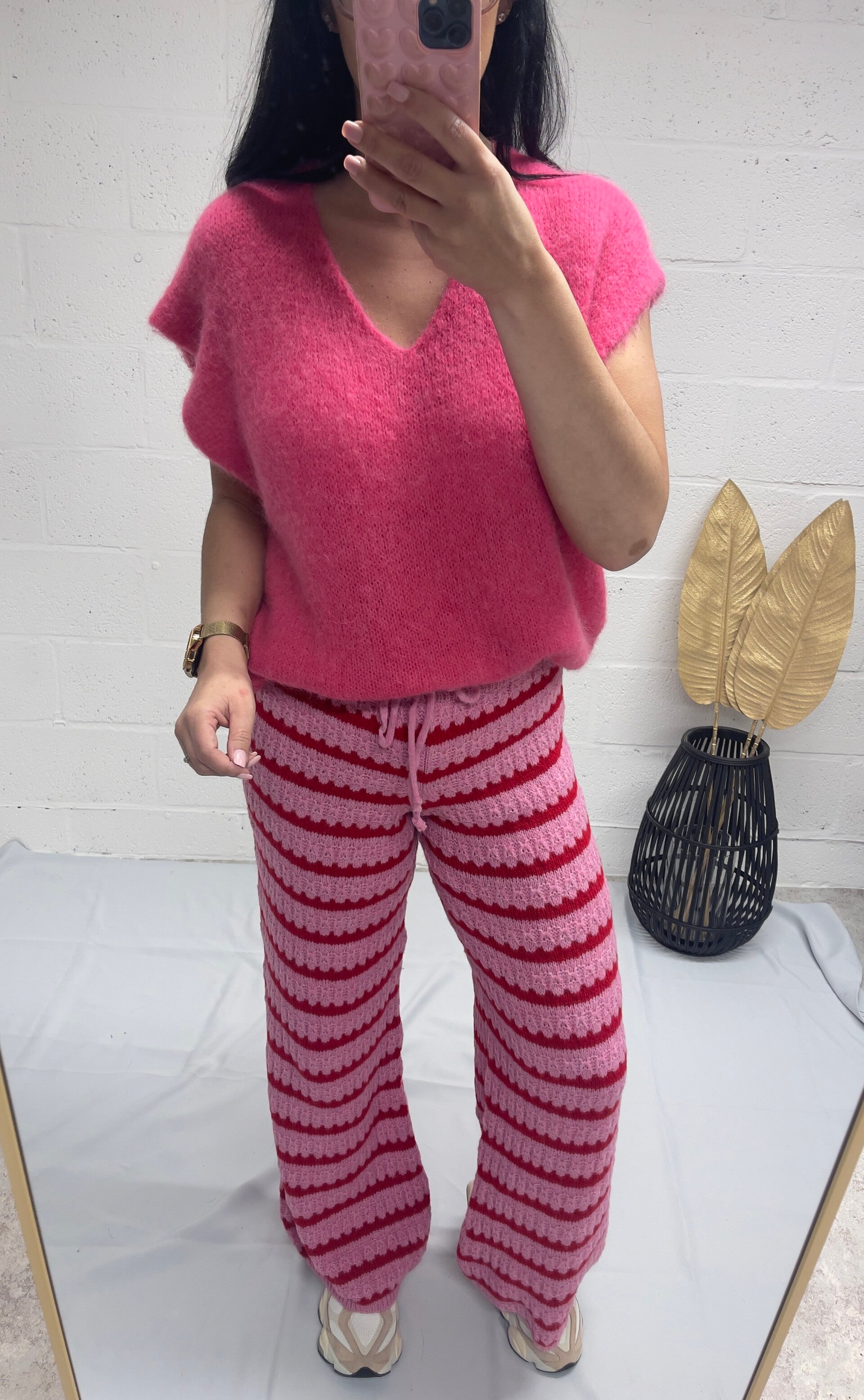 Gehaakte broek met strepen