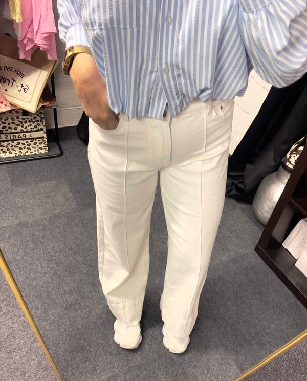 Witte wide leg stretchy jeans