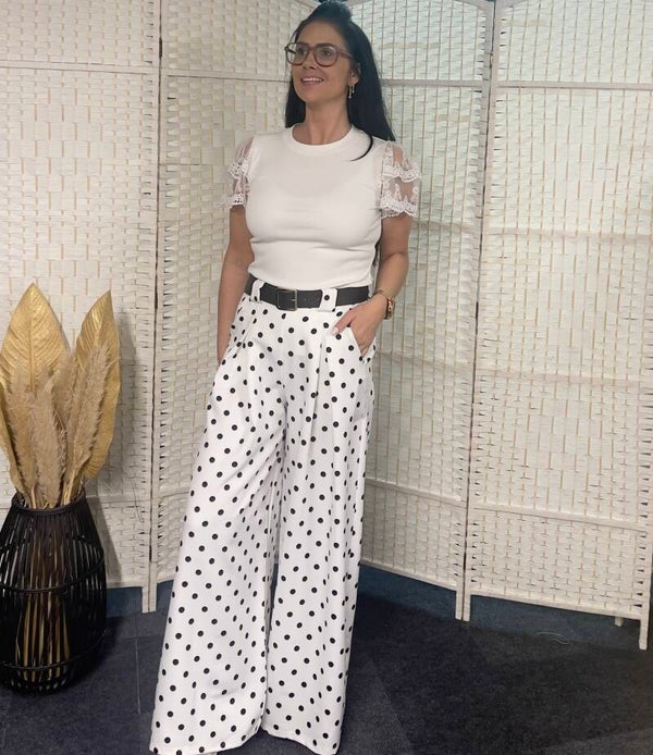 Polkadot broek wide leg