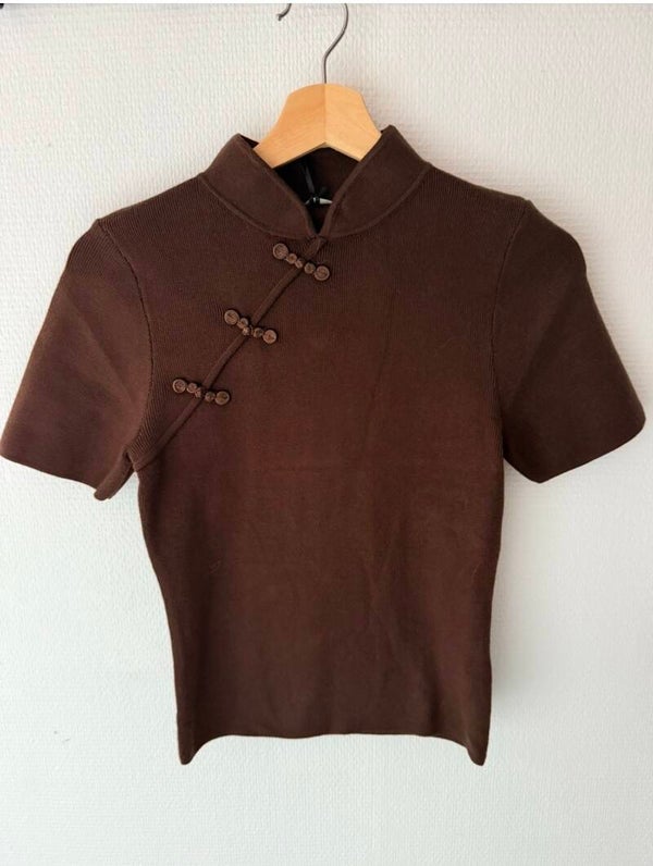 Pull Korte Mouw Japan bruin TU