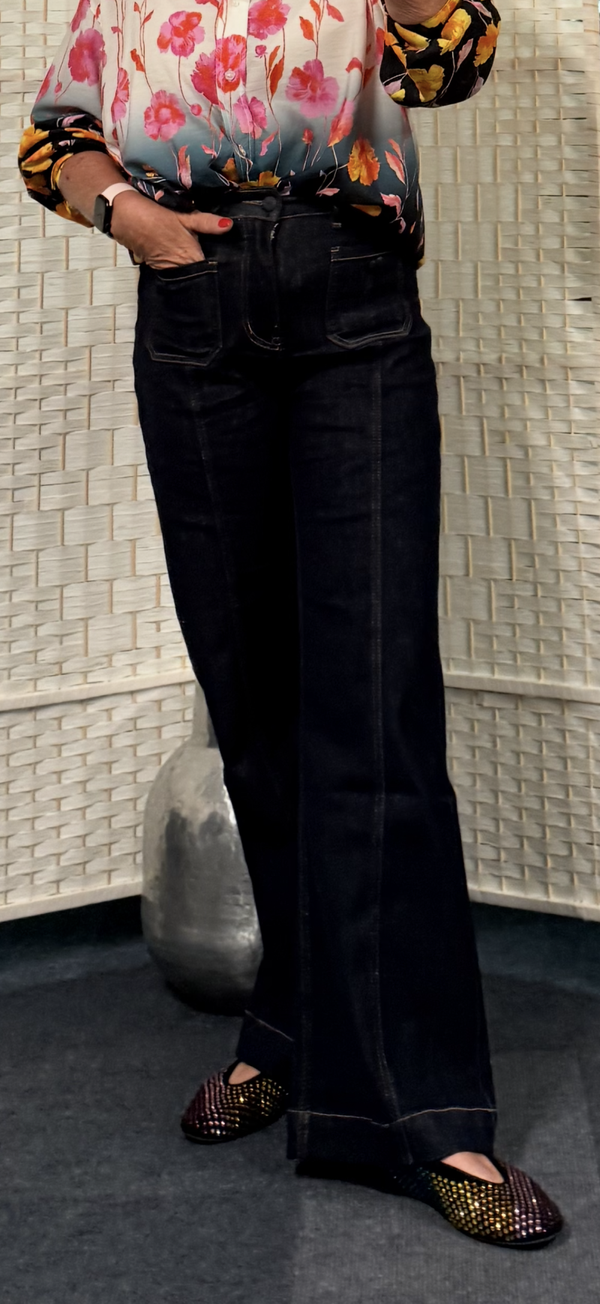 Jeans donker blauw High waist