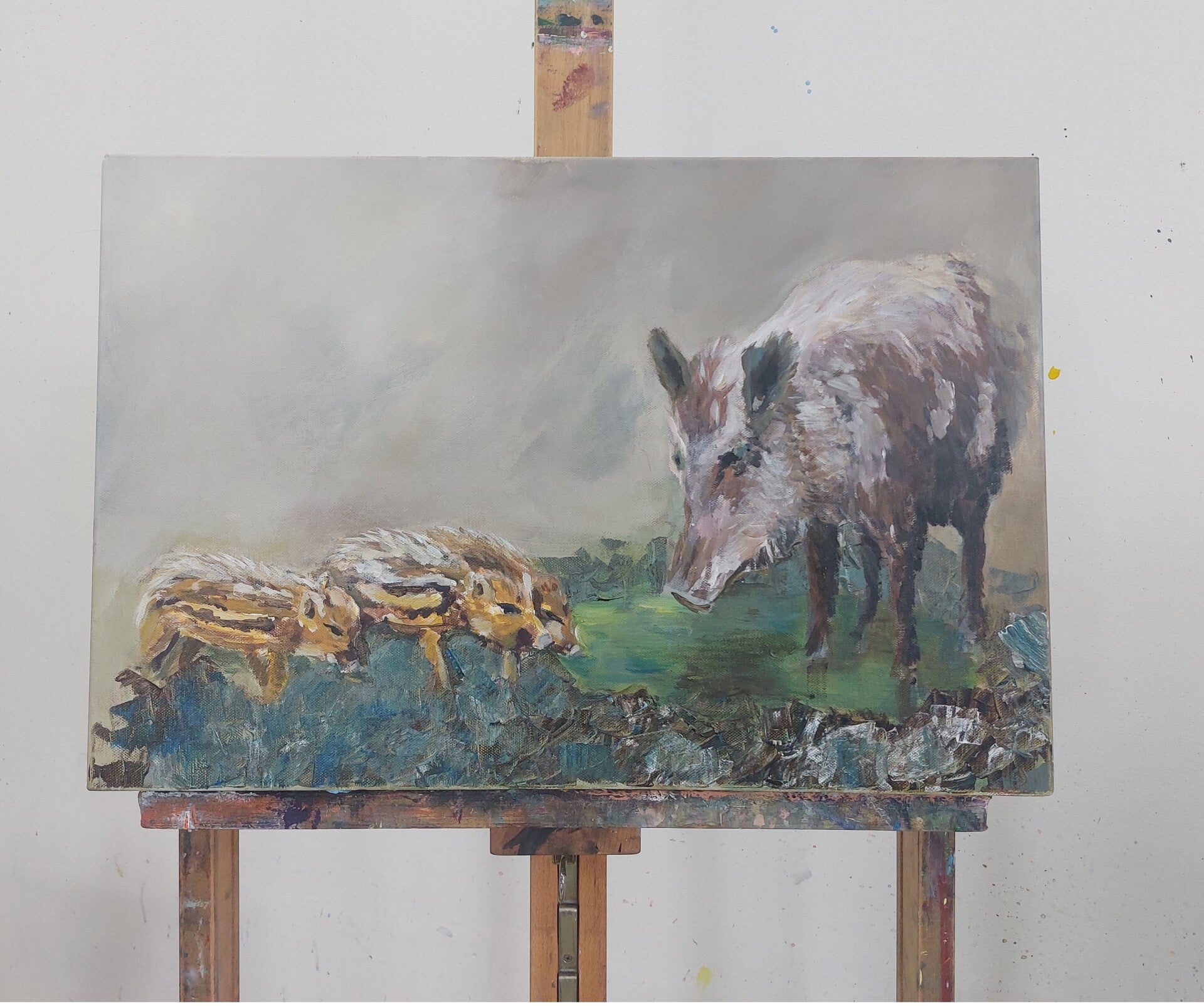 wilde zwijnen 60x40 €200