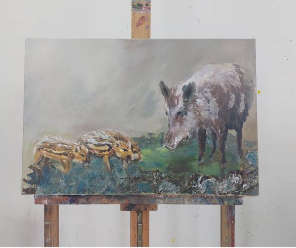 wilde zwijnen 60x40 €200