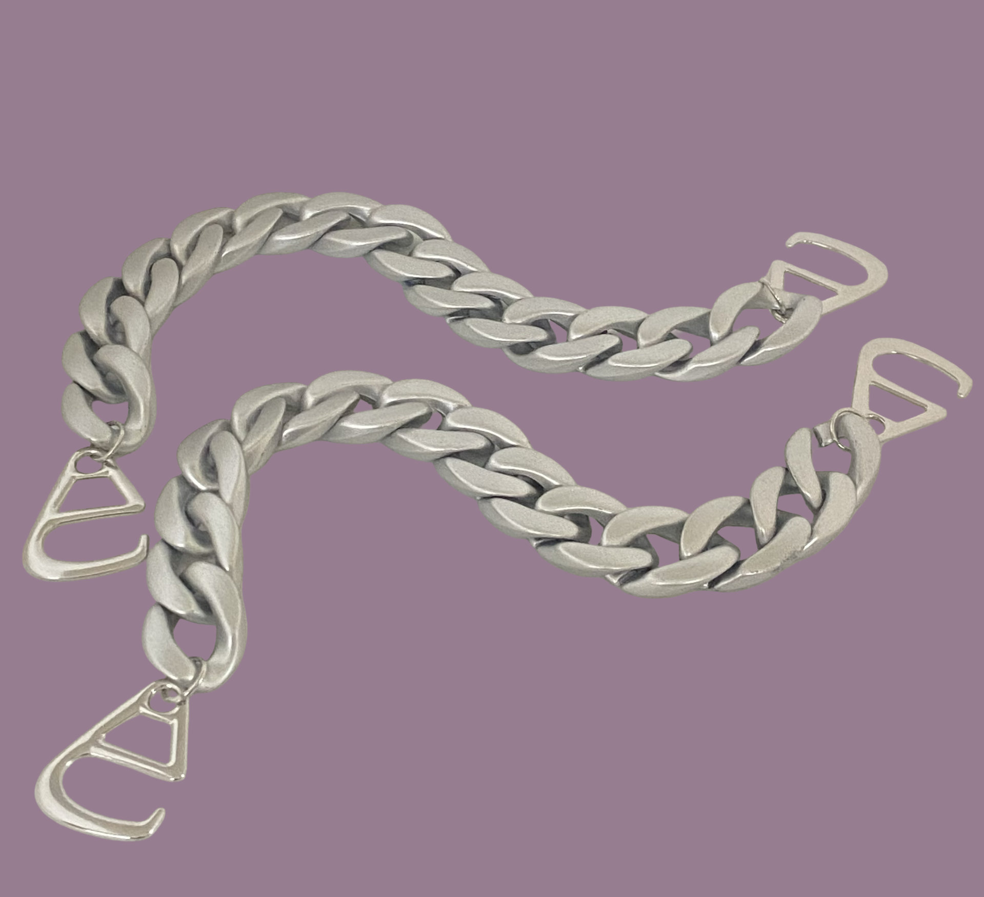 Clogketting mat-zilver (set)