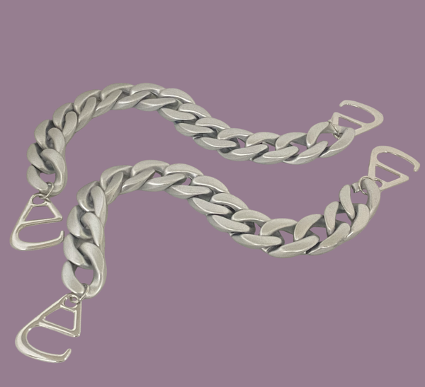 Clogketting mat-zilver (set)
