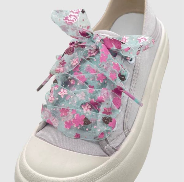 Veters -  Bloemen mintgroen