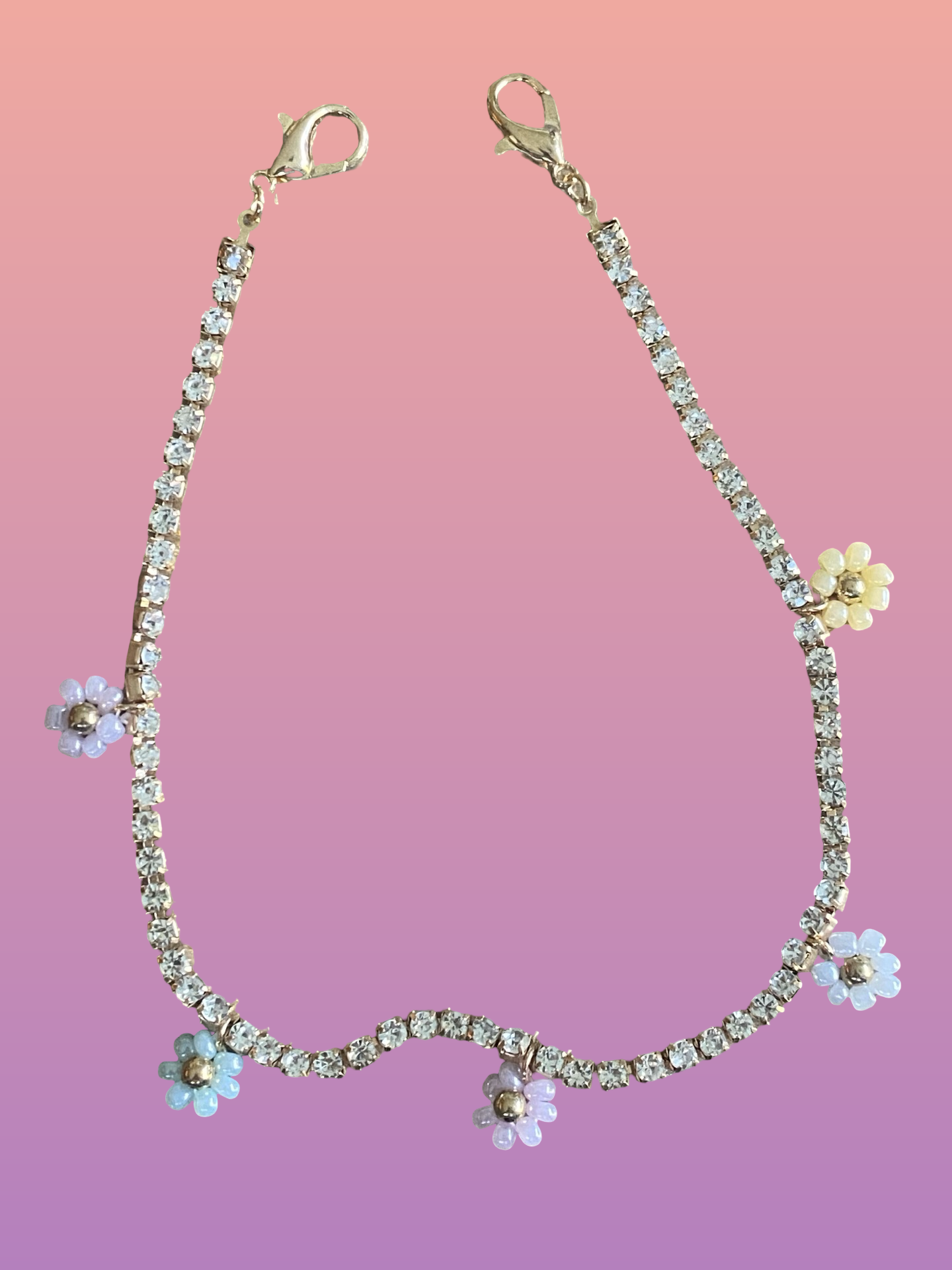 Schoenketting Strass (met bloemen)