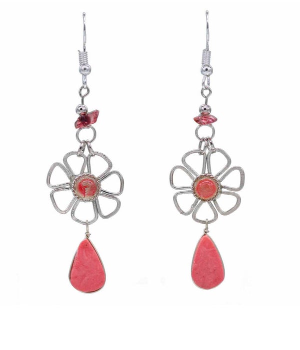 Tear Drop Flower Earrings
