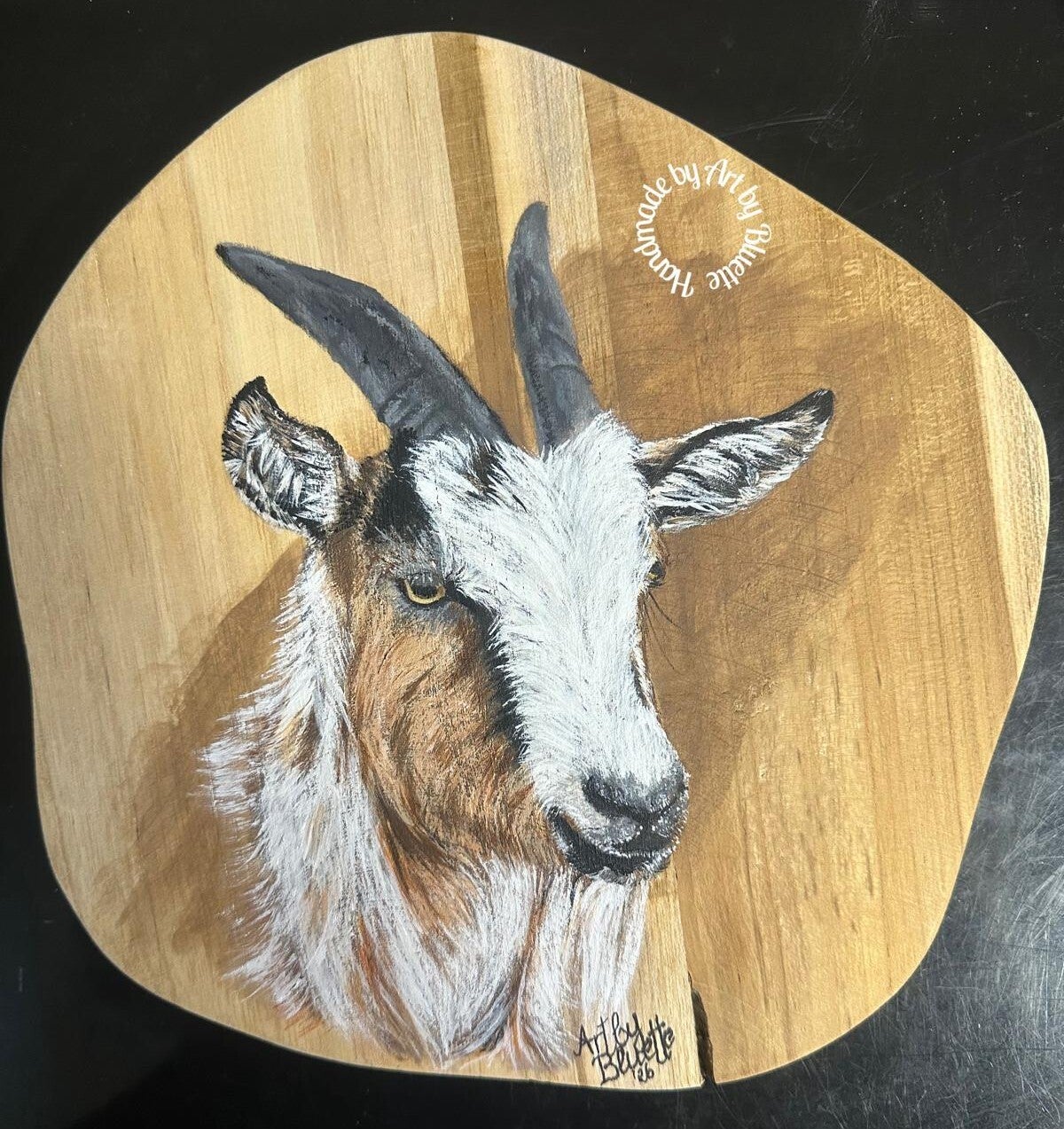 Geitje acryl op hout