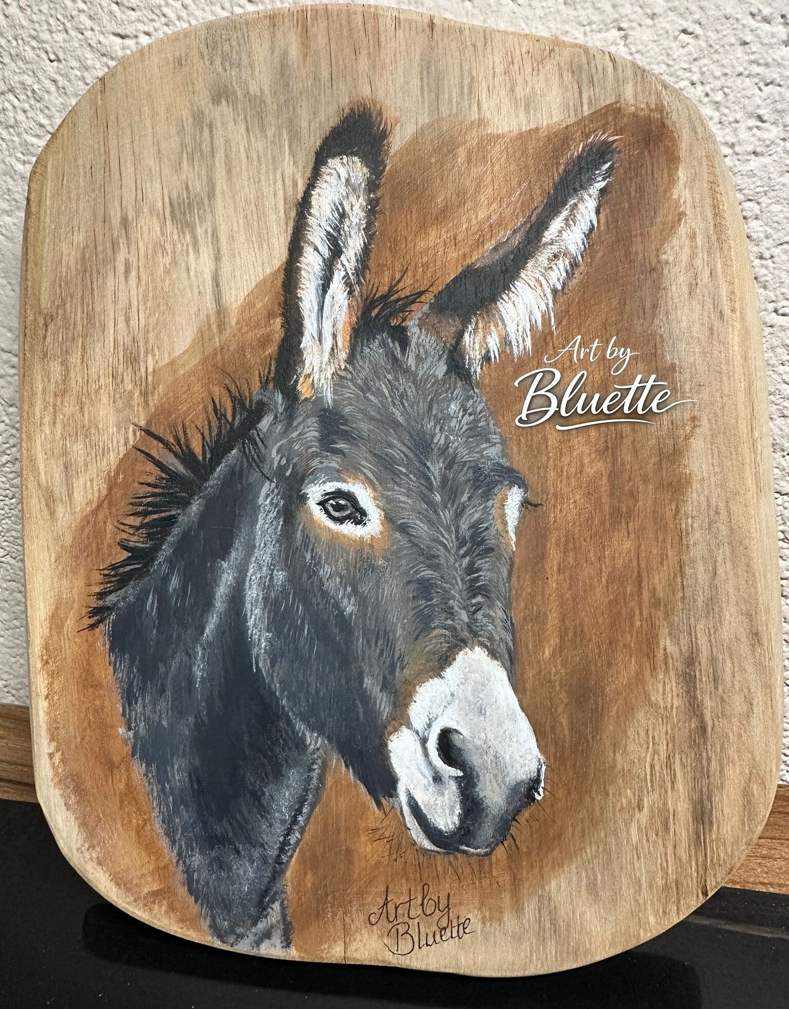 Ezeltje, acryl op hout