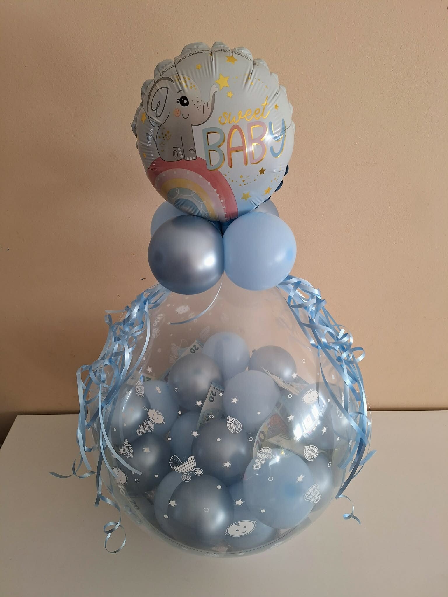 Cadeau ballon met kleine folie topper