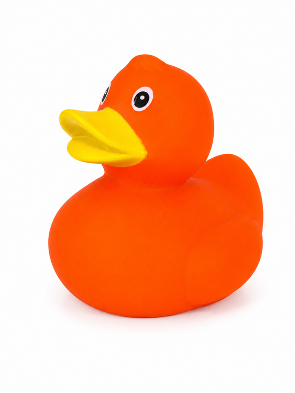 Oranje badeend 8 cm