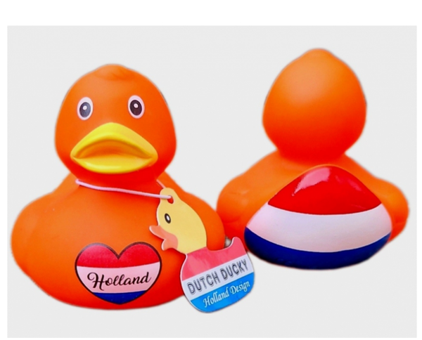Badeend DUTCH DUCKY Oranje 8 cm