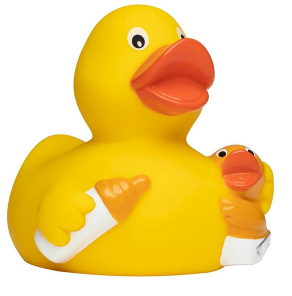 Badeend mama met baby