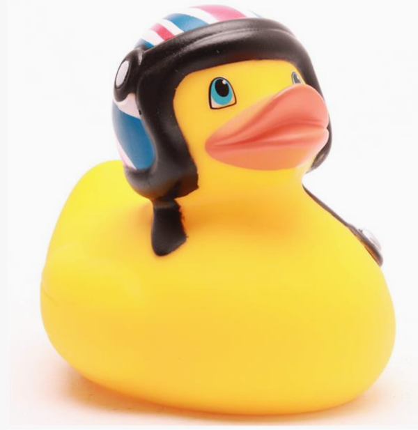 Badeend motorrijder