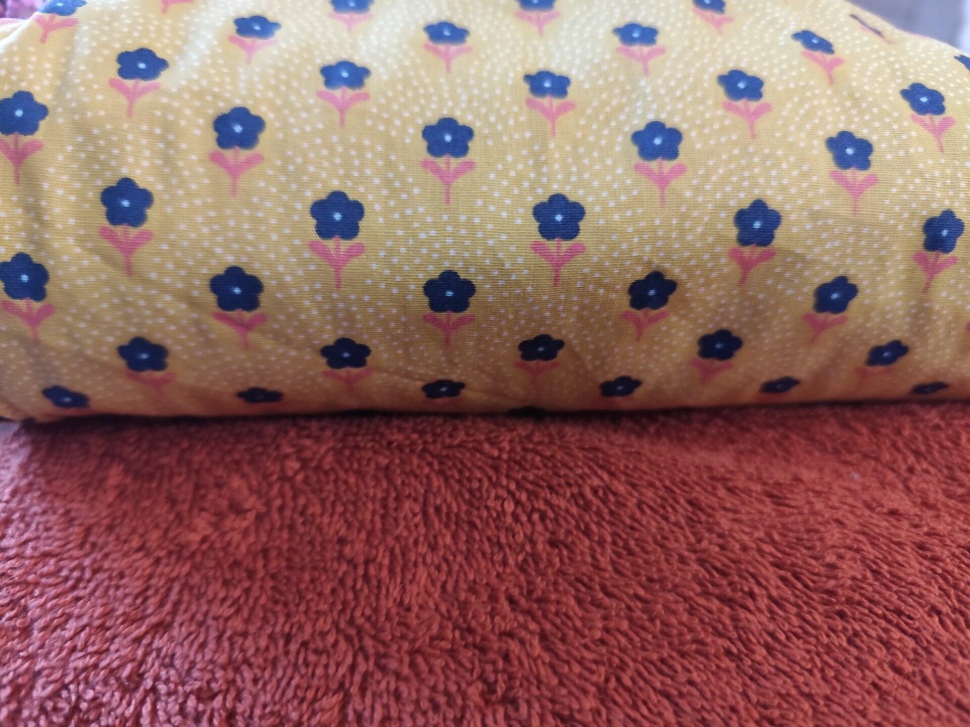 Essuie-tout lavable  petites fleurs bleues