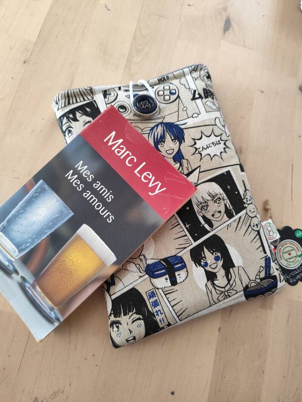 Pochette à livres MANGA bleu