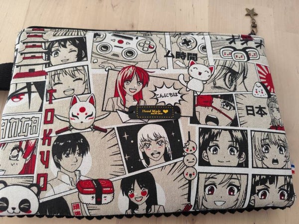 Pochette pour Tablette Manga rouge