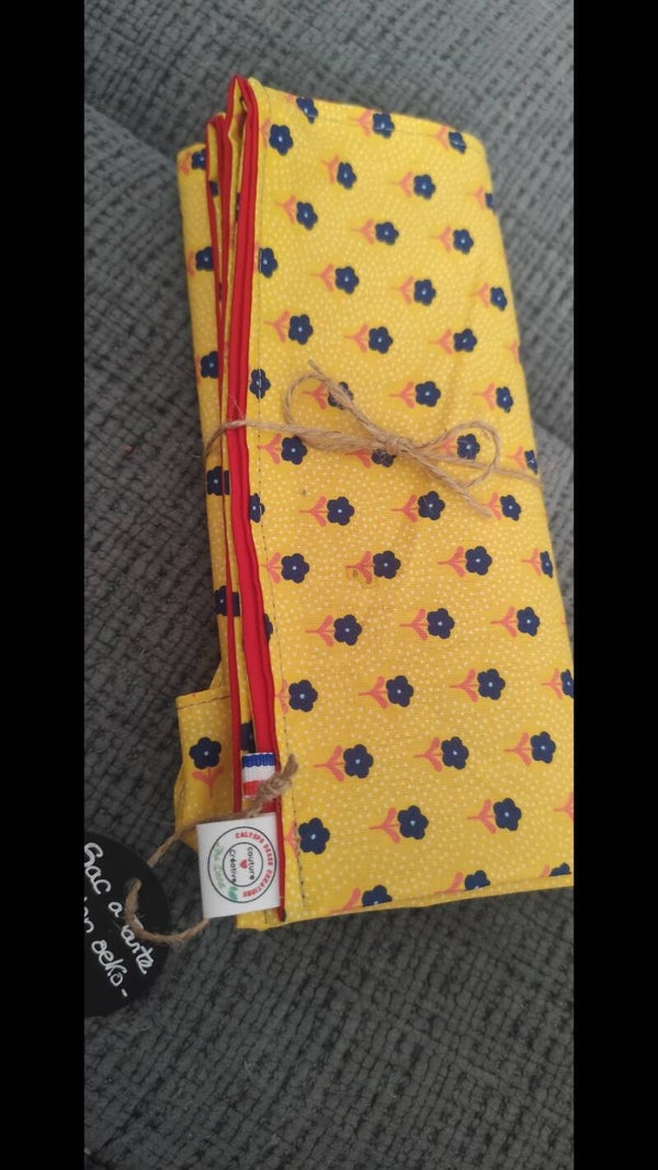 Sac à Tarte  "fleurs bleues"