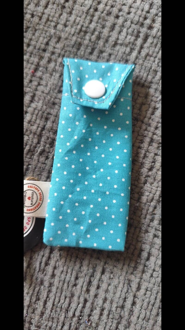 Etui à tête de  brosse à dents électrique  "pois bleu"