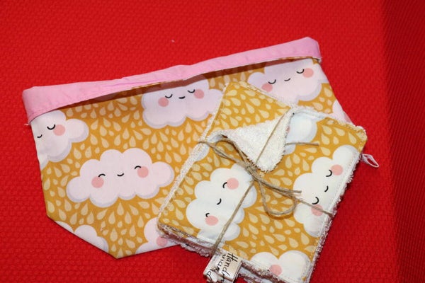 10 Lingettes  lavables  Nuages