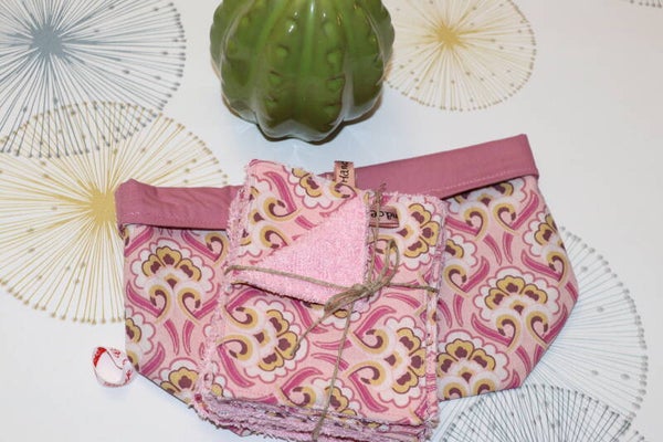 10 Lingettes  lavables fleurs vintage