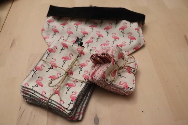 10 Lingettes  lavables  Flamingo
