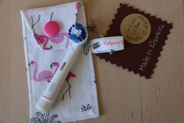 Etui à tête de  brosse à dents électrique  " Flamands roses"