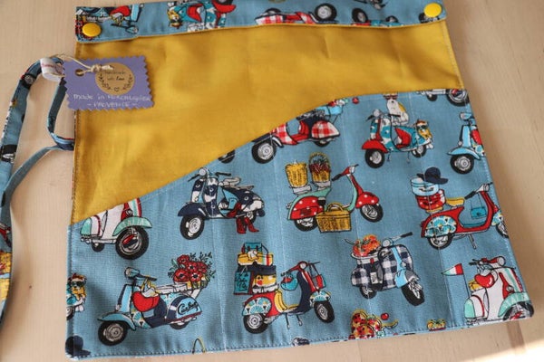 Etui à couverts nomade Vespa bleu