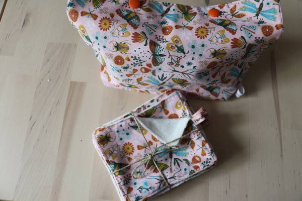 10 Lingettes  lavables  Neverland Rose