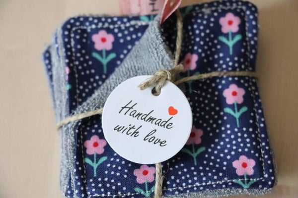 Mini lingettes Lavables Petites fleurs roses