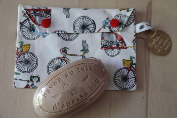 Pochette à savon "Bicyclette"