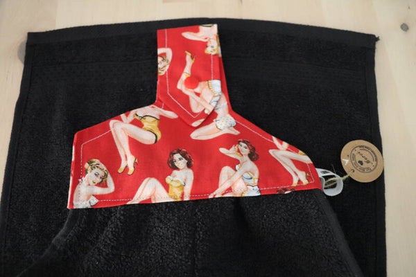 Essuie mains lavable Pin'up rouge