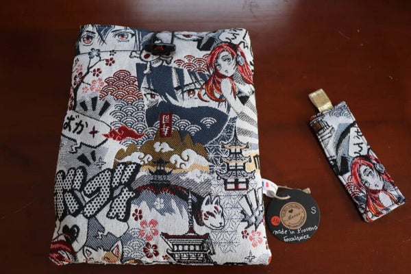 Pochette à livres MANGA bleu