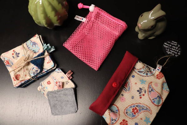 kit  Lingettes démaquillantes lavables Pashney rose