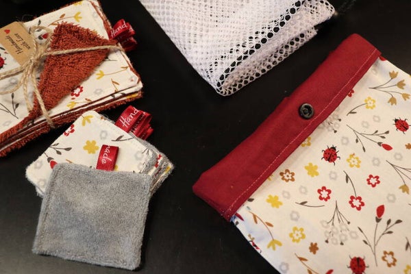 kit  Lingettes démaquillantes lavables Cox printemps blanc