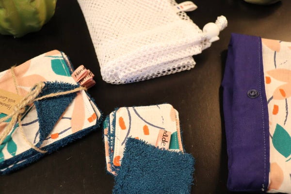 kit  Lingettes démaquillantes lavables Feuilles au vent