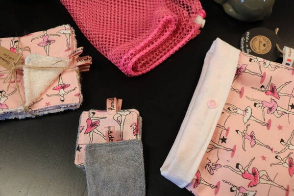 kit  Lingettes démaquillantes lavables Danseuses