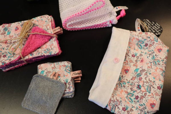 kit  Lingettes démaquillantes lavables "Fanny"