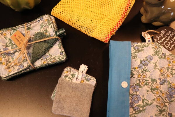 kit  Lingettes démaquillantes lavables  Marguerites