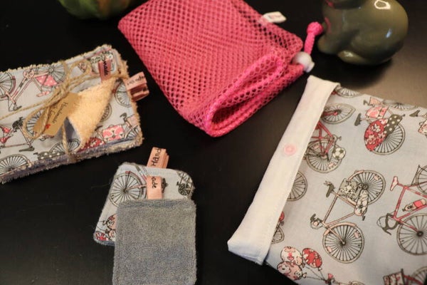 kit  Lingettes démaquillantes lavables  Bicyclettes